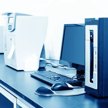 PC and printer Stock Photos