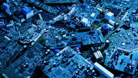 PC Boards Computer Parts Moving Shot Stock Footage 160501382
