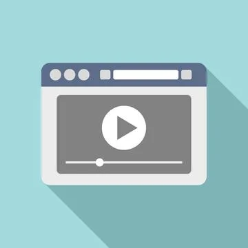 Pc browser icon flat . Frame bar Stock Illustration