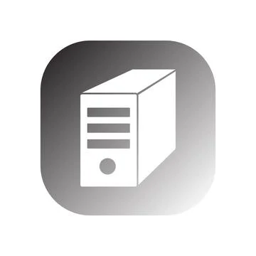 Pc case icon vector Stock Illustration