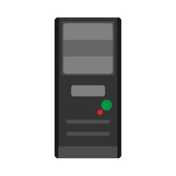 PC case tower modern office service component computer part vector icon. Tool Stock Illustration
