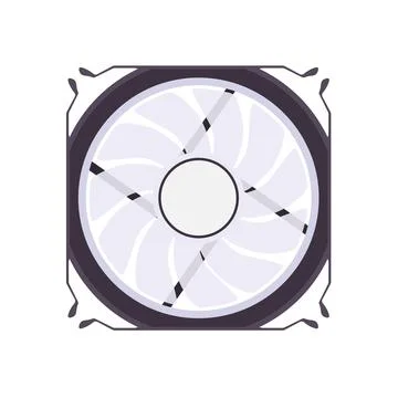 PC Casing Fan Illustration. Clean Icon Design Element on Isolated White Bac.. Illustrazione stock