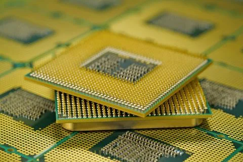 PC central processing units, essential hardware for computing and tasks Stock Photos