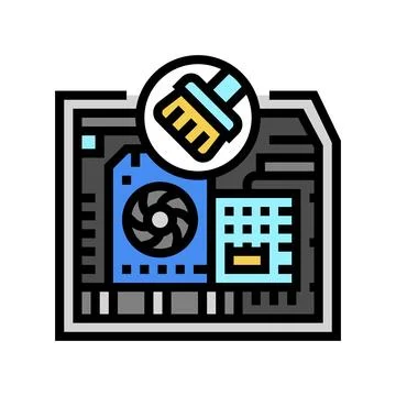 Pc cleaning repair computer color icon vector illustration 스톡 일러스트