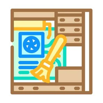 Pc cleaning repair computer color icon vector illustration Stockillustratie