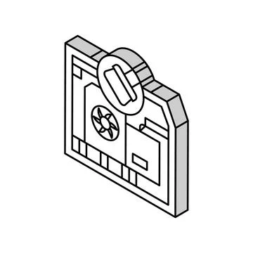 Pc cleaning repair computer isometric icon vector illustration Stock Illustration