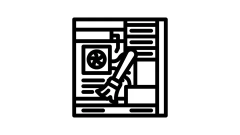 Pc cleaning repair computer line icon animation Stock Footage 326758574