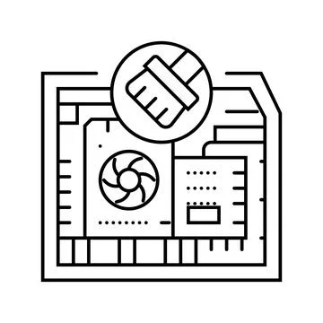 Pc cleaning repair computer line icon vector illustration イラスト素材