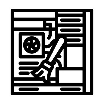 Pc cleaning repair computer line icon vector illustration Stockillustratie