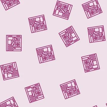 Pc cleaning repair computer line vector seamless pattern イラスト素材