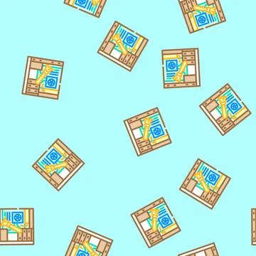 Pc cleaning repair computer vector seamless pattern 스톡 일러스트