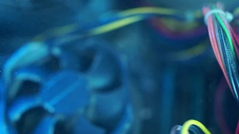 PC components in dust. Extra close-up CPU fan. He does not work. Dust and dirt Stock Footage 101876638