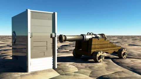 PC computer and the canon Stock Illustration