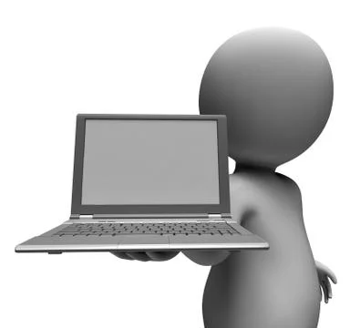 Pc computer with blank space shows surfing internet 库存插图