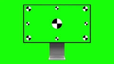 PC computer with a green screen on a green background. Ability to change the Stock Illustration