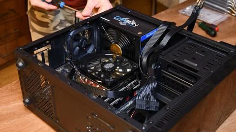 PC computer hardware assembling and maintenance at home Foto stock