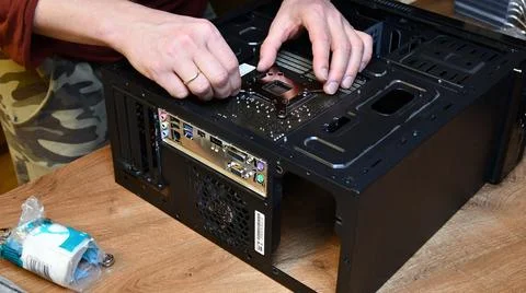 PC computer hardware assembling and maintenance at home Foto stock