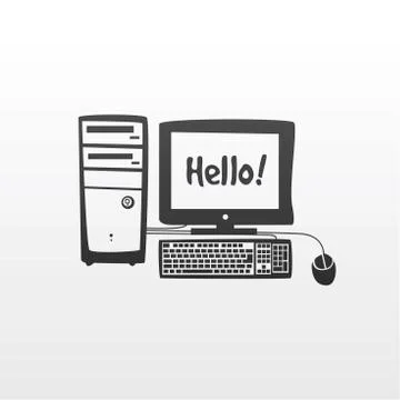 PC, computer icon Stock Illustration