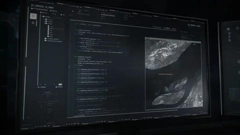 PC Connects To Spy Server Network To Investigate Location With Satellite Stock Footage 210239997