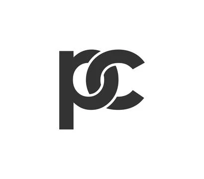 PC creative geometric initial based modern and minimal logo. Letter p c tre.. Stock Illustration