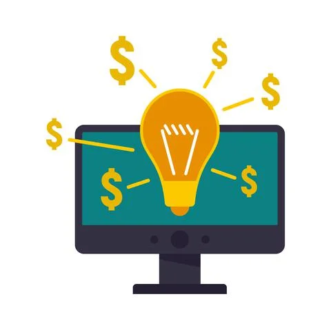 Pc crowdfunding icon flat isolated vector Stock Illustration