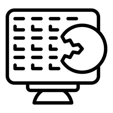Pc cyber attack icon outline vector. Hacker crime Stock Illustration