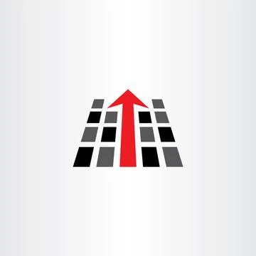 Pc data with arrow direction logo icon Stock-Illustration