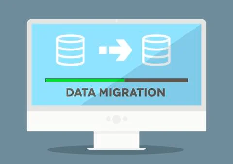 Pc data migration Illustrazione stock
