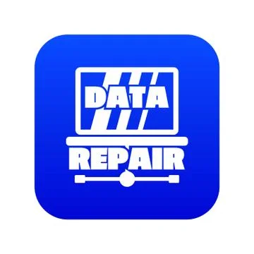Pc data repair icon blue Stock Illustration
