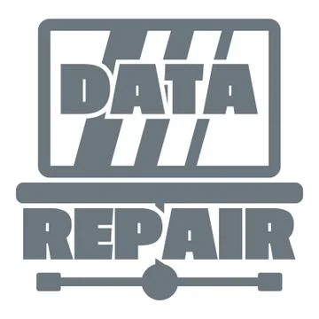 Pc data repair logo, simple style Illustrazione stock