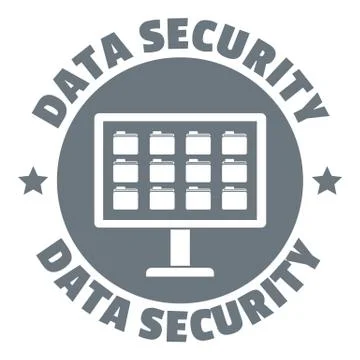 Pc data security logo, simple style Stock Illustration