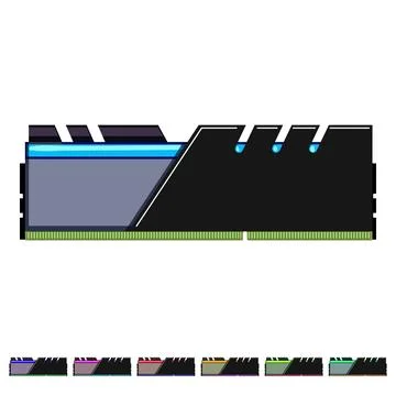Pc desktop memory cartoon vector graphic Illustrazione stock
