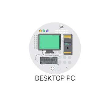 PC Desktop Personal Computer Icon Stock Illustration