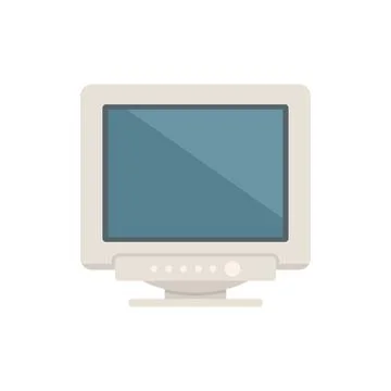 Pc display icon flat vector. Screen monitor Stock Illustration