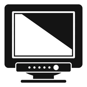 Pc display icon simple . Screen monitor Stock Illustration