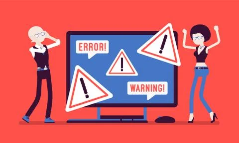 PC error, warnings for users Stock Illustration