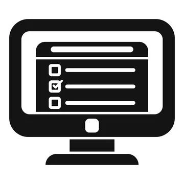 Pc exam study icon simple vector. Final homework Stock Illustration