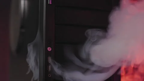 PC fire and smoke Stock Footage 171289879