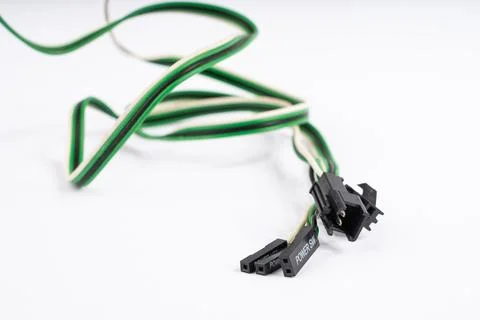 PC Front Panel Cables: Power Switch and LED Connectors Stock Photos