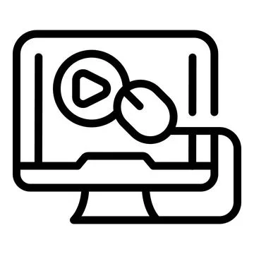 Pc gameplay icon outline vector. Gold element Stock Illustration