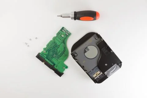 The pc hardware on white background Stock Photos