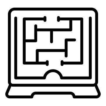 Pc house plan icon outline vector. Person builder Stock Illustration