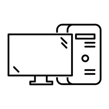 PC icon. Isolated on white background. Simple flat vector. Eps10 symbol Stock Illustration