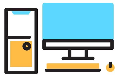 Pc icon. Personal computer desktop. Workplace symbol Stock Illustration