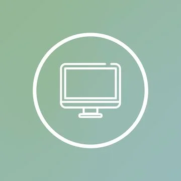 PC Icon in trendy flat style isolated on greenbackground. Computer symbol for Stock Illustration