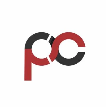 Pc initials circle geometric company logo and vector icon Stock Illustration
