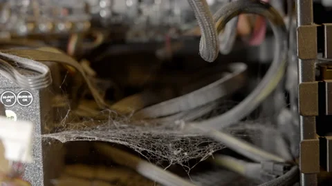 PC interior full of dust Video stock 158578638