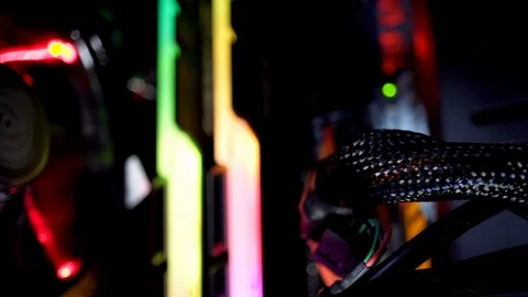 PC - internal view, leds Stock Footage 97758800