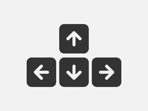 PC keyboard arrow keys black vector icon Stock Illustration