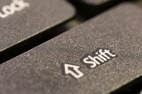 Pc keyboard letters in selective focus Stock Photos